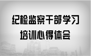 紀檢監(jiān)察干部學(xué)習(xí)培訓(xùn)心得體會