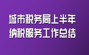 城市稅務(wù)局上半年納稅服務(wù)工作總結(jié)