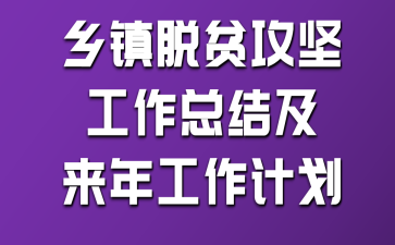 鄉(xiāng)鎮(zhèn)脫貧攻堅工作總結(jié)及來年工作計劃 