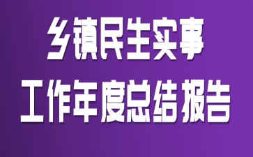 鄉(xiāng)鎮(zhèn)民生實(shí)事工作年度總結(jié)報(bào)告