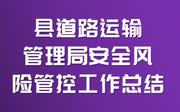 縣道路運(yùn)輸管理局安全風(fēng)險(xiǎn)管控工作總結(jié)